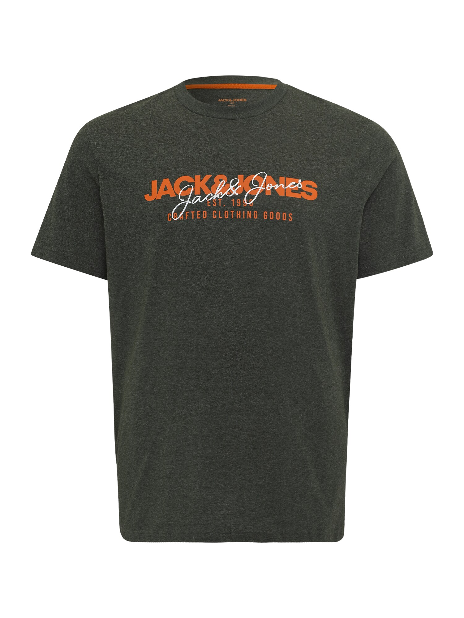 Jack & Jones Plus Tričko 'JJALVIS'  zelená / oranžová