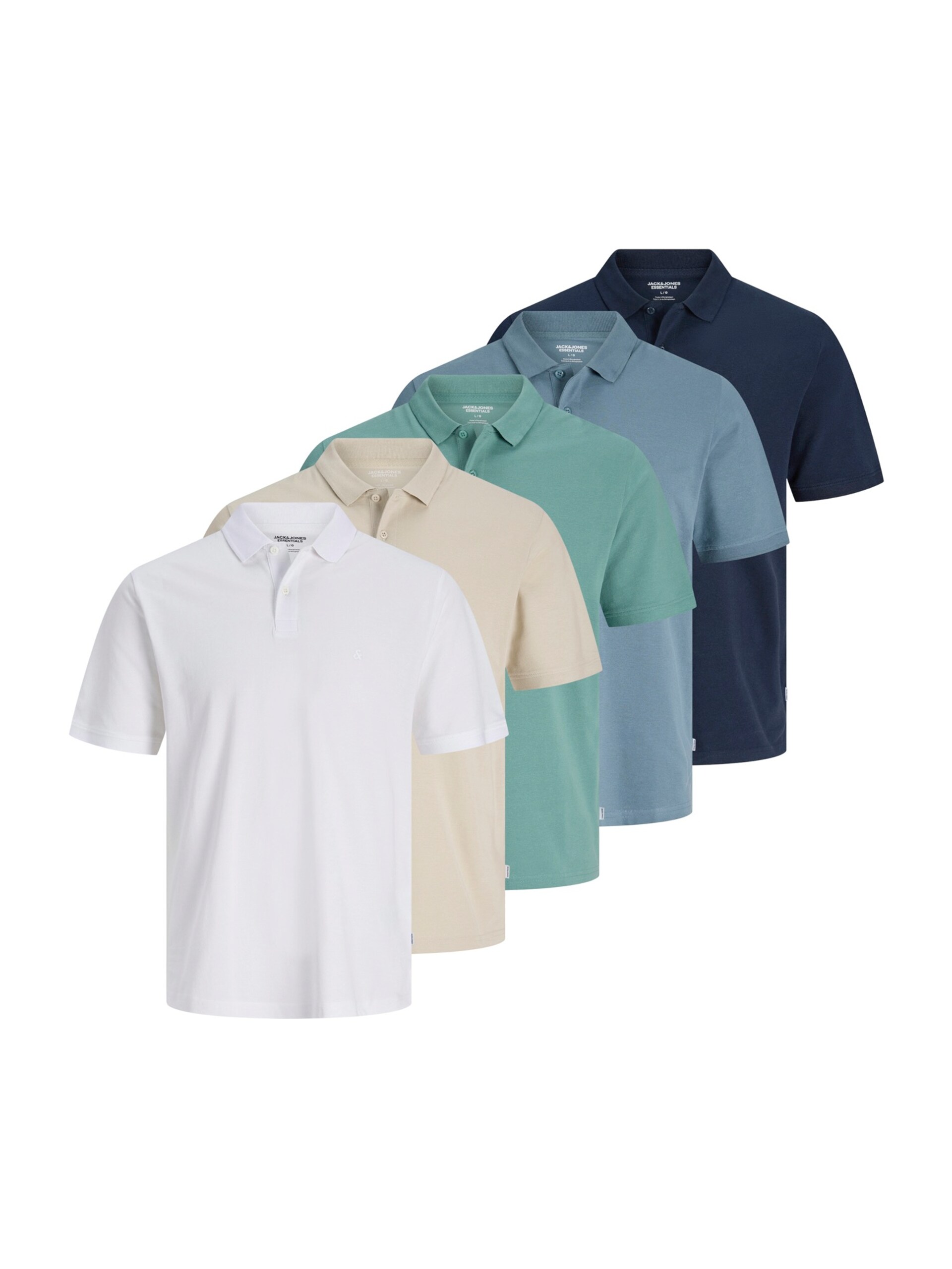 JACK & JONES T-shirt beige / blå / opal / pastellgrön herr