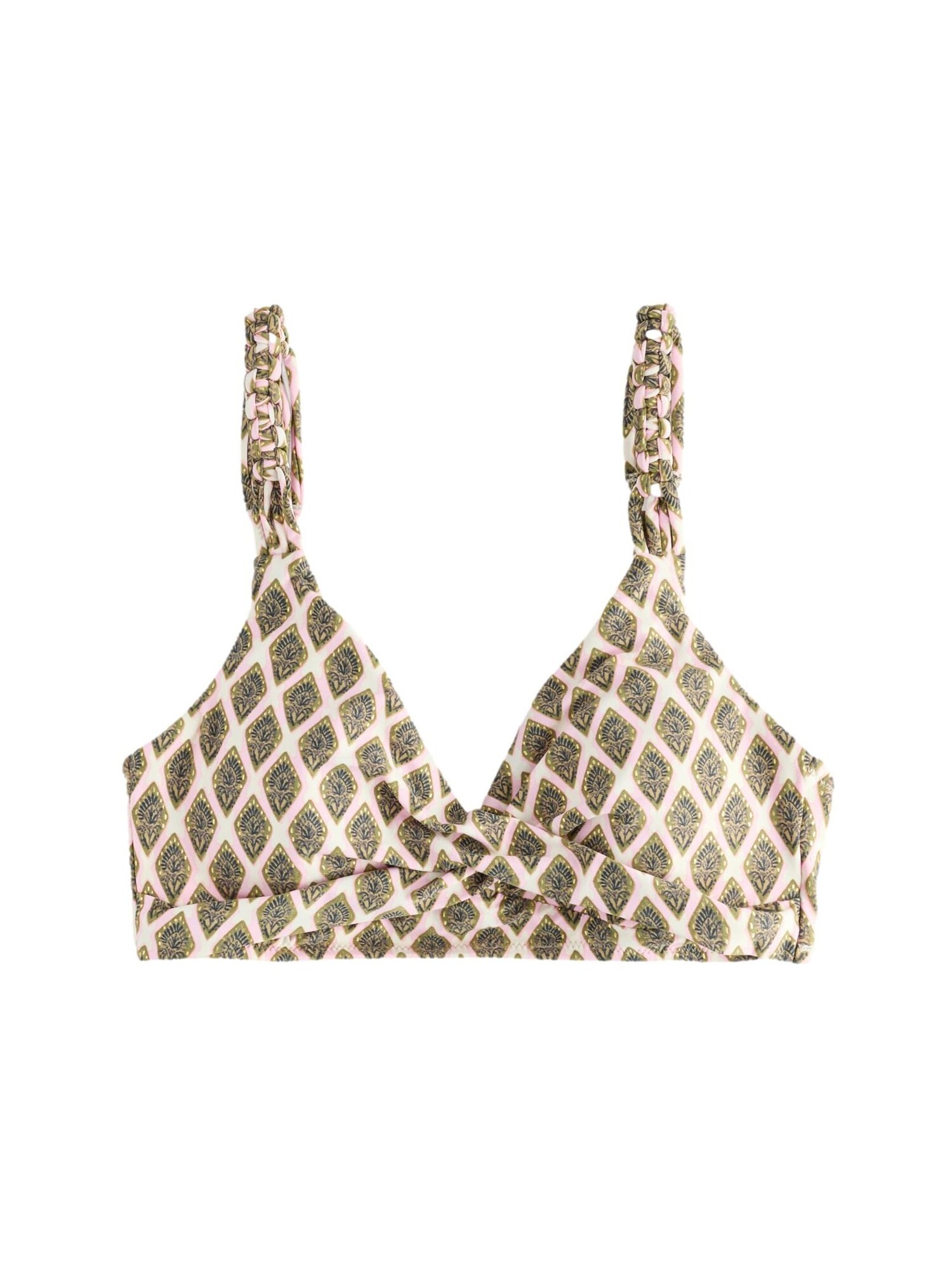 Next Sutien costum de baie  bej deschis / gri grafit / verde / roz