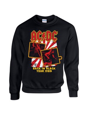 AC/DC Sudadera 'Ac/dc Back in Black Tour 1985  Sweatshirt Sweatshirt'  negro