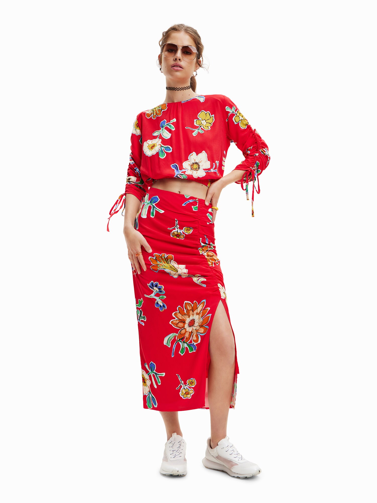 Desigual Blúz 'Landi'  kék / curry / piros / piszkosfehér termék 2. képe
