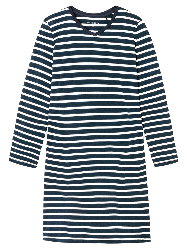 SCHIESSER Nachthemd 'Casual Essentials' Damen Größe XXXL dunkelblau / weiß