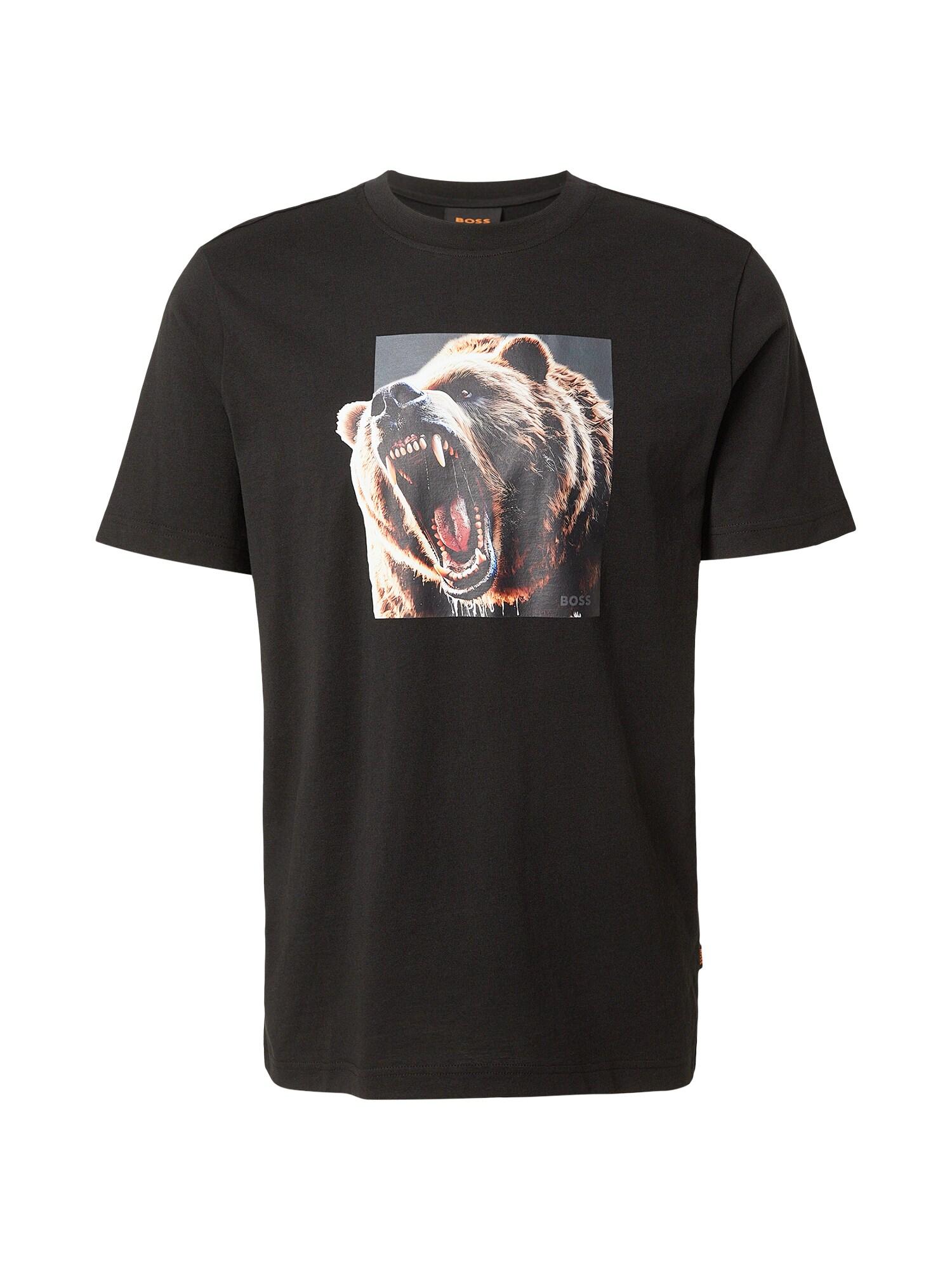 BOSS Tricou Dobermann  maro / gri / negru / alb lână