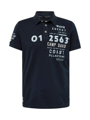 camp david Shirt Donkerblauw / Lichtgrijs / Wit