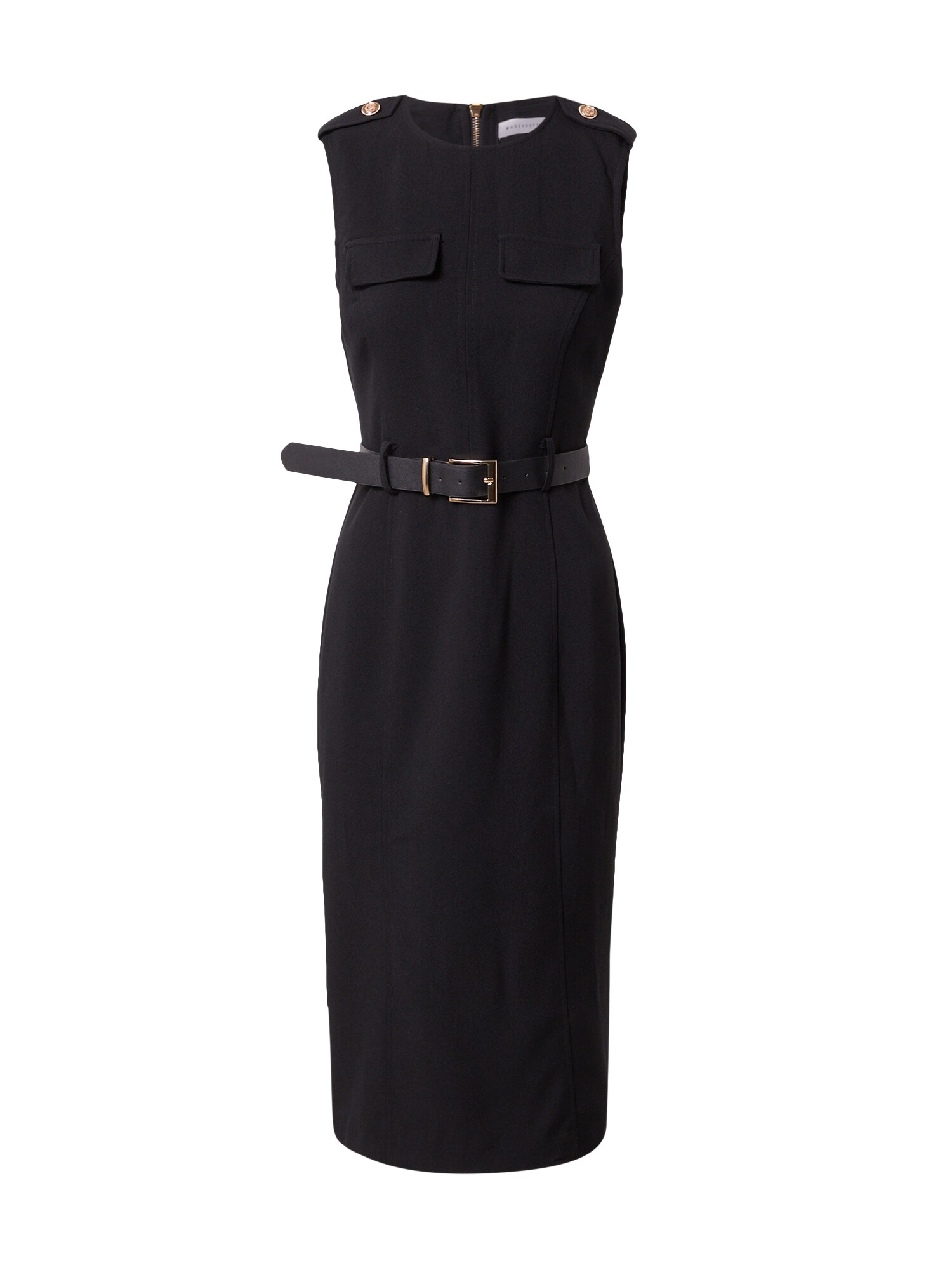 Warehouse Klasiska stila kleita melns