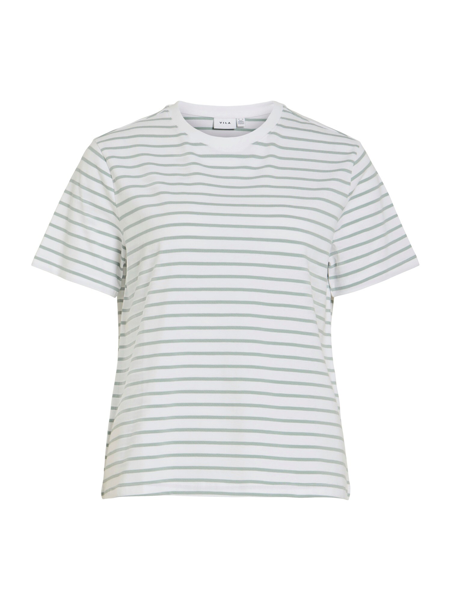 VILA Tricou VINora  verde jad / alb