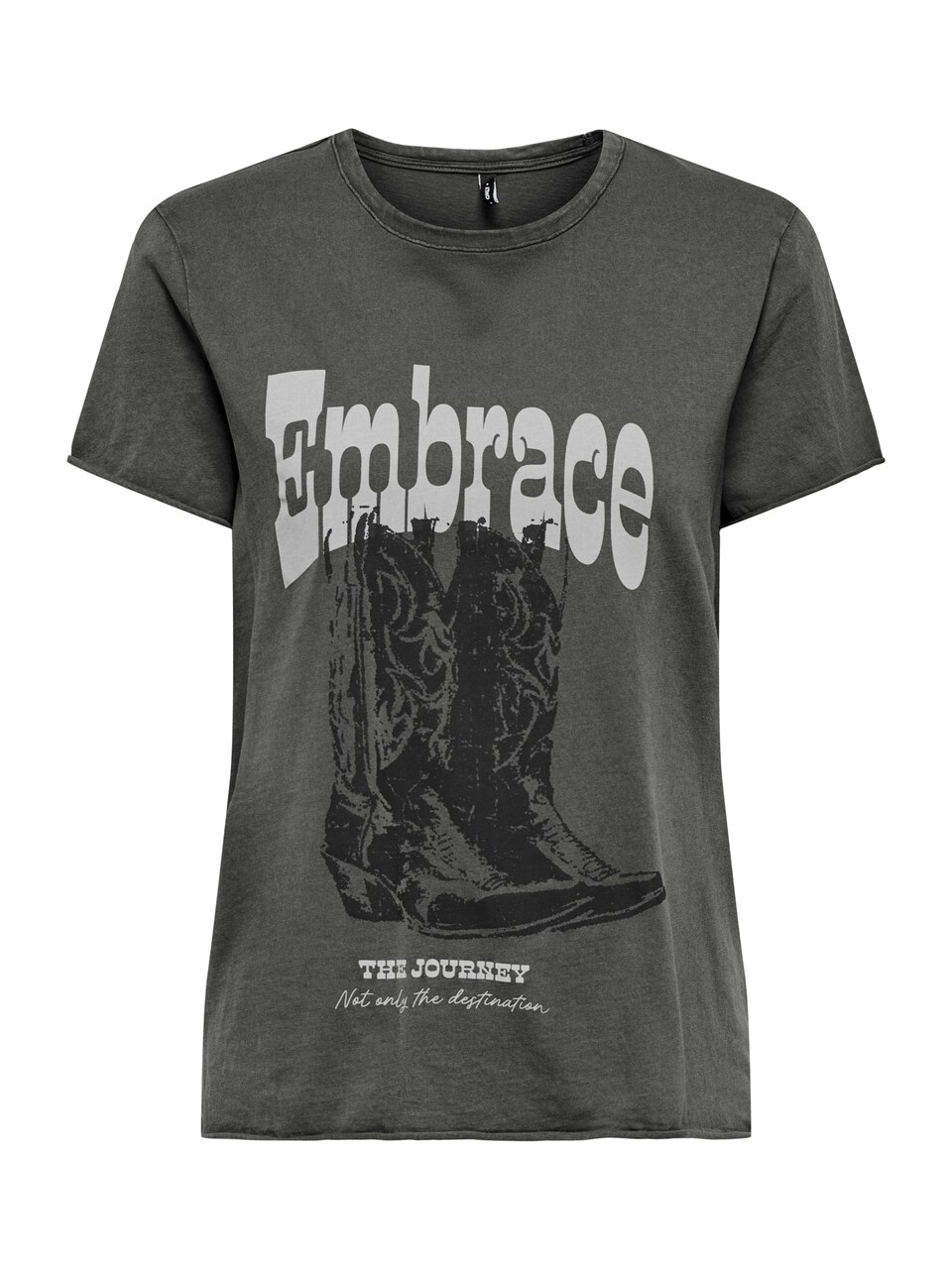 T-shirt 'ONLLUCY' ljusgrå / mörkgrå