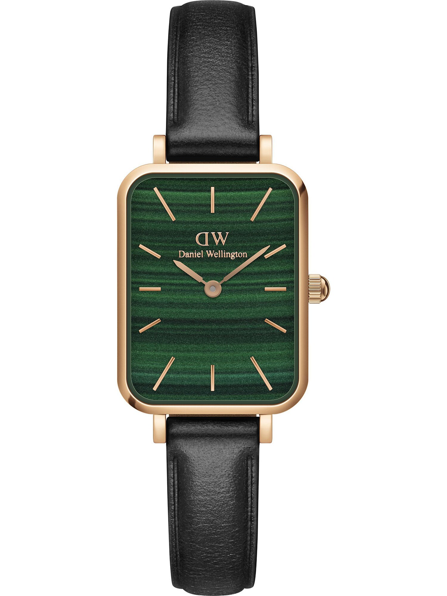 Daniel Wellington Analoginis (įprasto dizaino) laikrodis 'Quadro Pressed Sheffield RG Green' rožinio aukso spalva / žalia / juoda