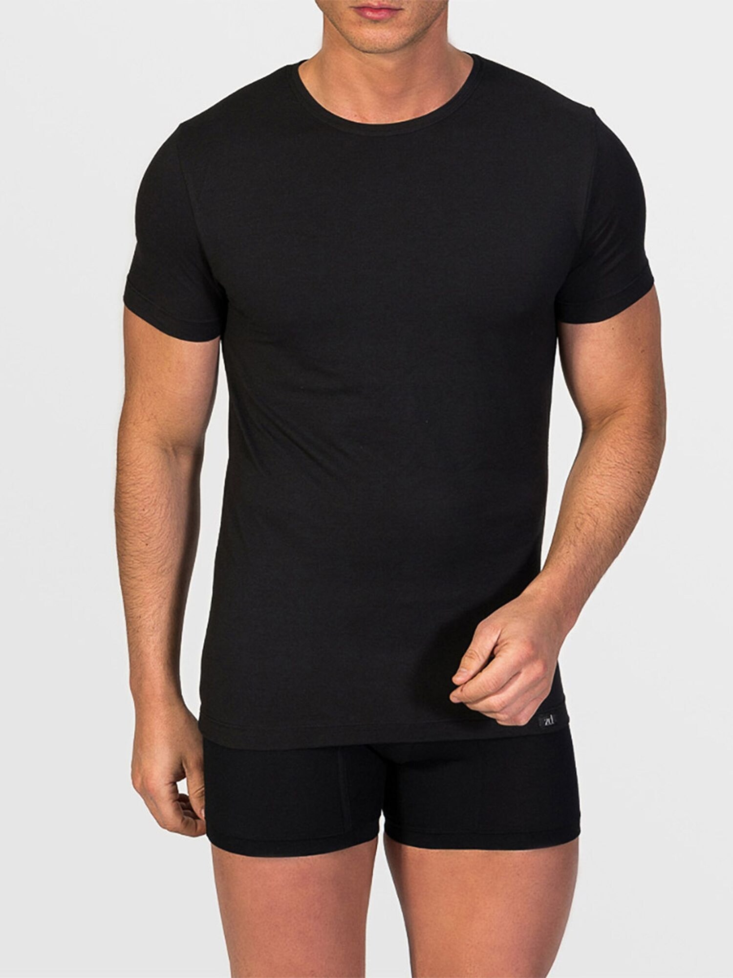 zd ZERO DEFECTS Camiseta térmica 'Crew-Neck Soy fiber'  negro