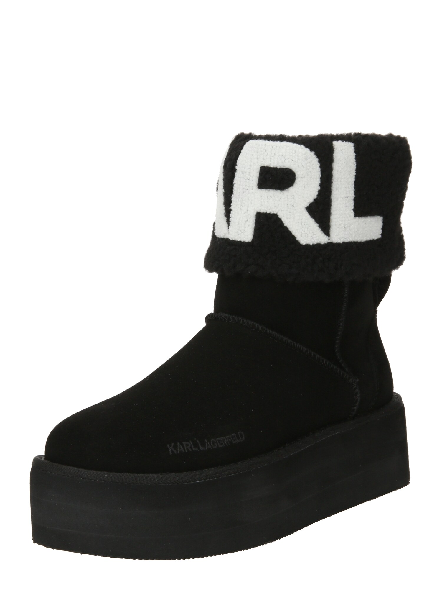 Karl Lagerfeld Botine THERMO  negru / alb