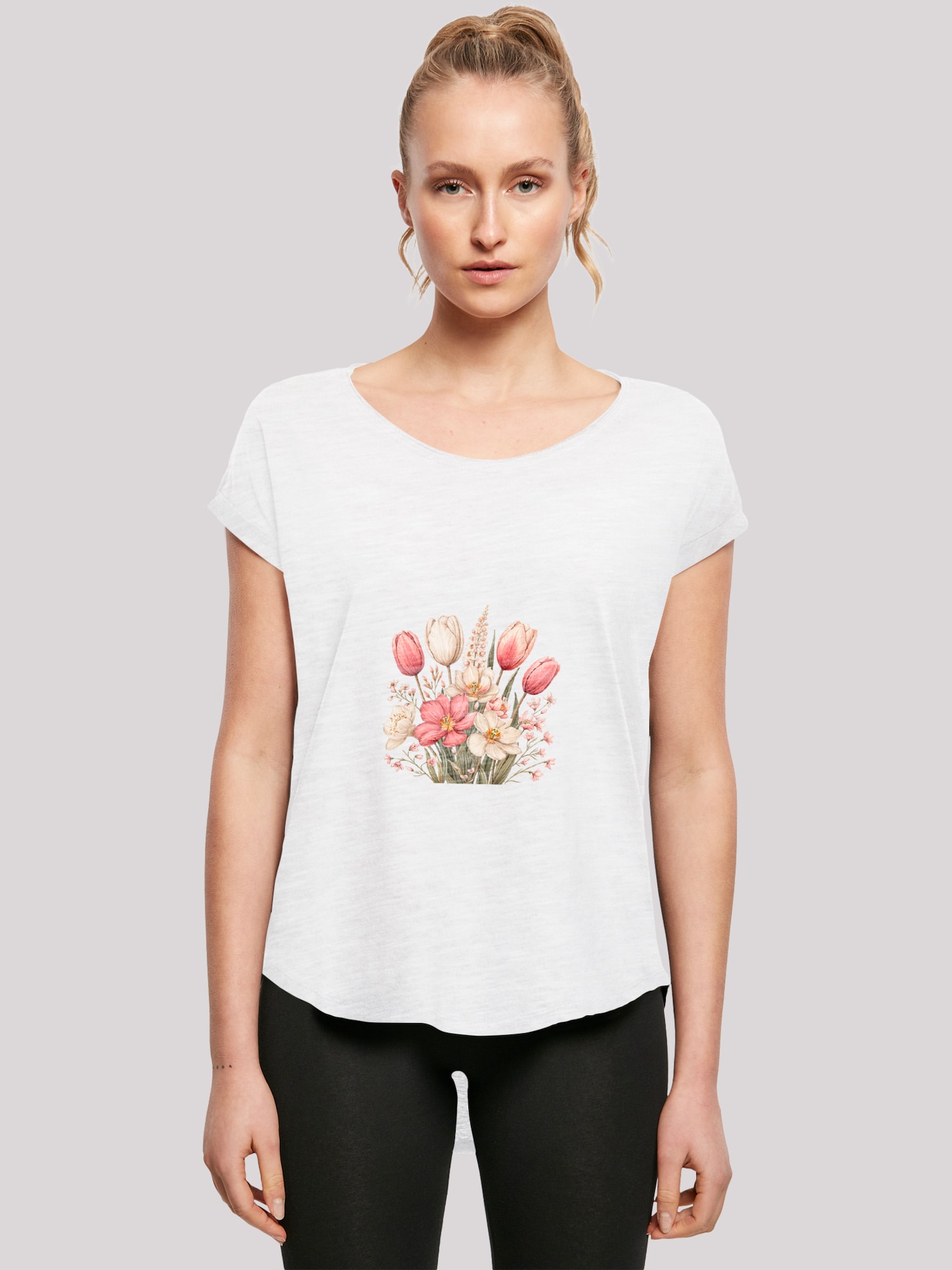 Thumbnail - F4NT4STIC T-Shirt Rosa Weißer Frühlingsblumenstrauß