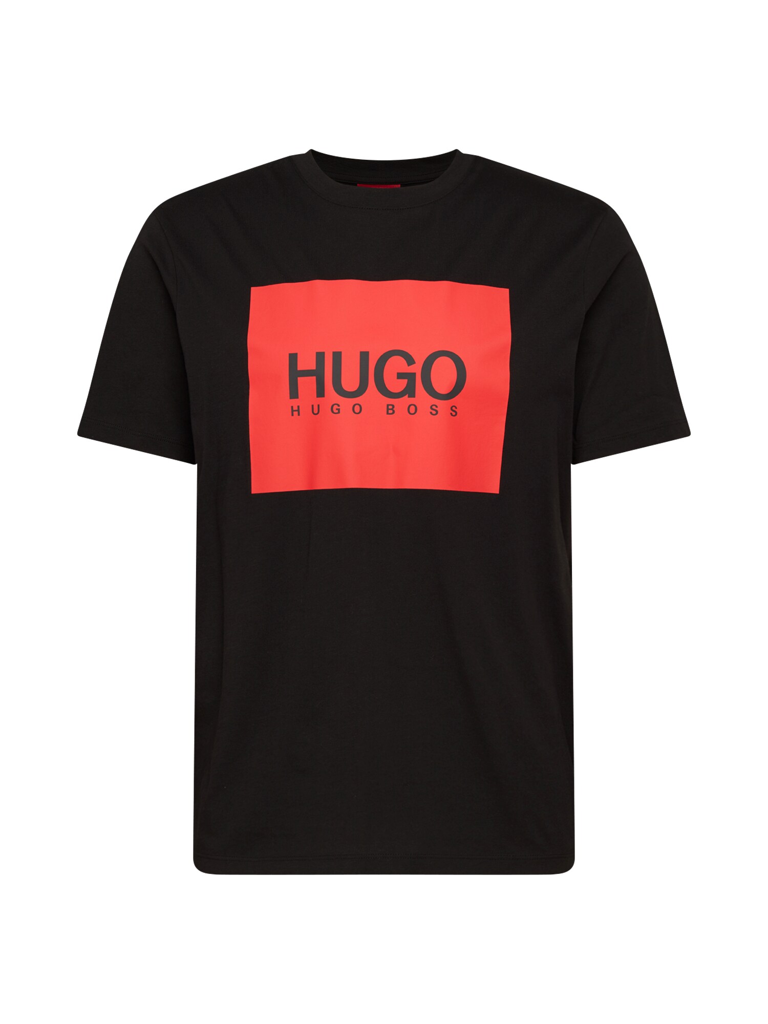 HUGO Marškinėliai 'Dolive'  juoda / šviesiai raudona