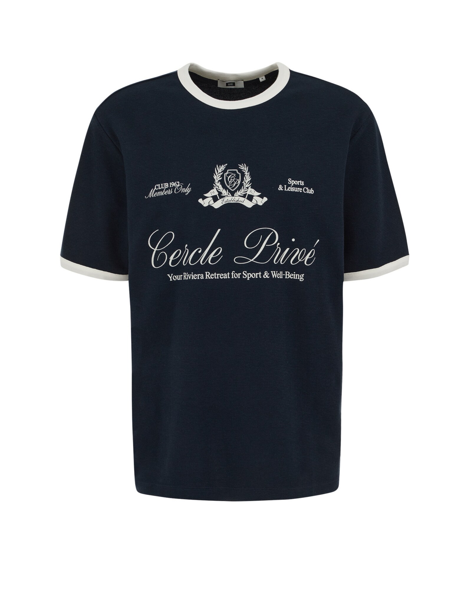 WE Fashion Tricou  albastru închis / alb