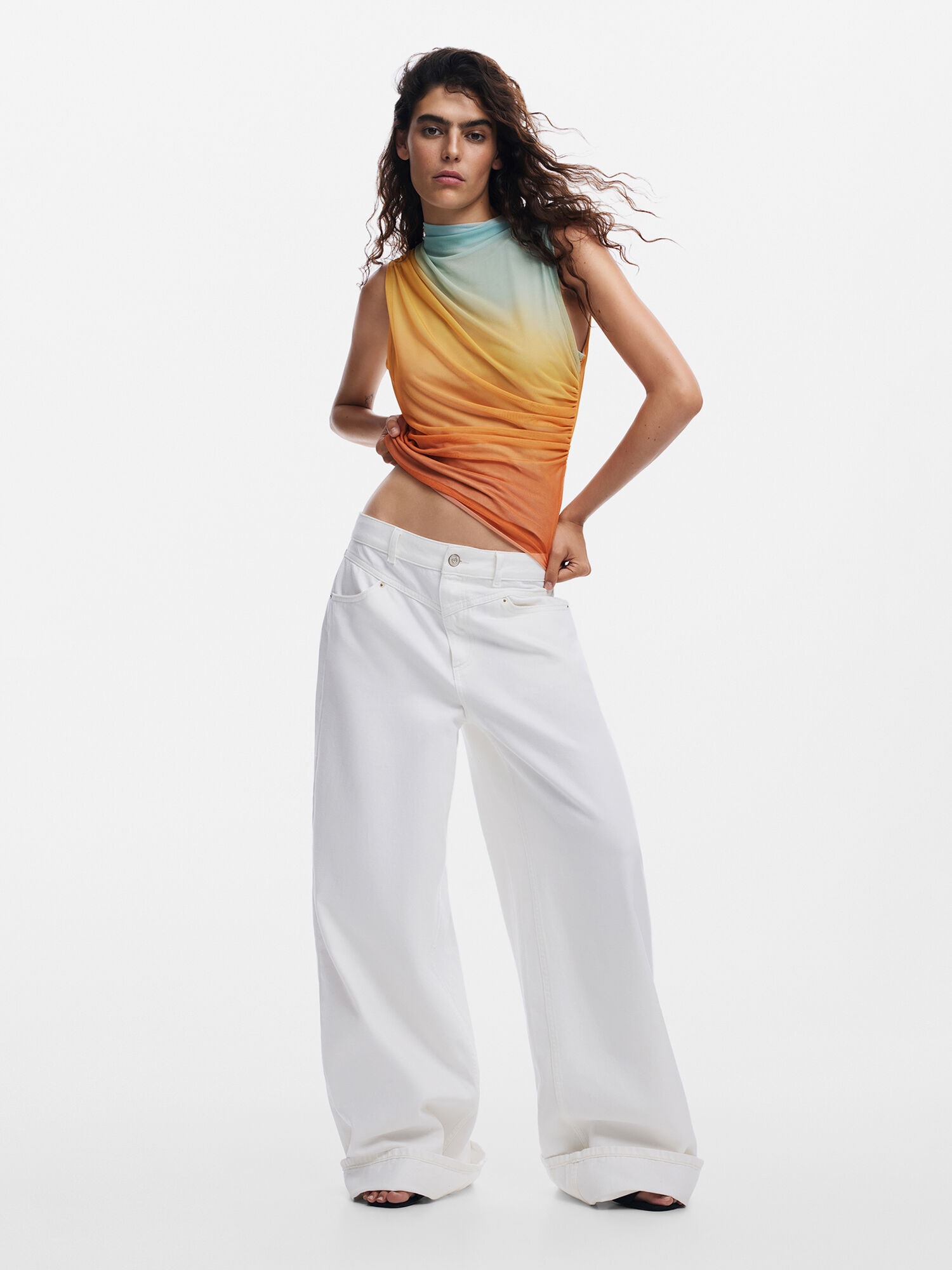 Desigual Top kék melír / narancs termék 2. képe