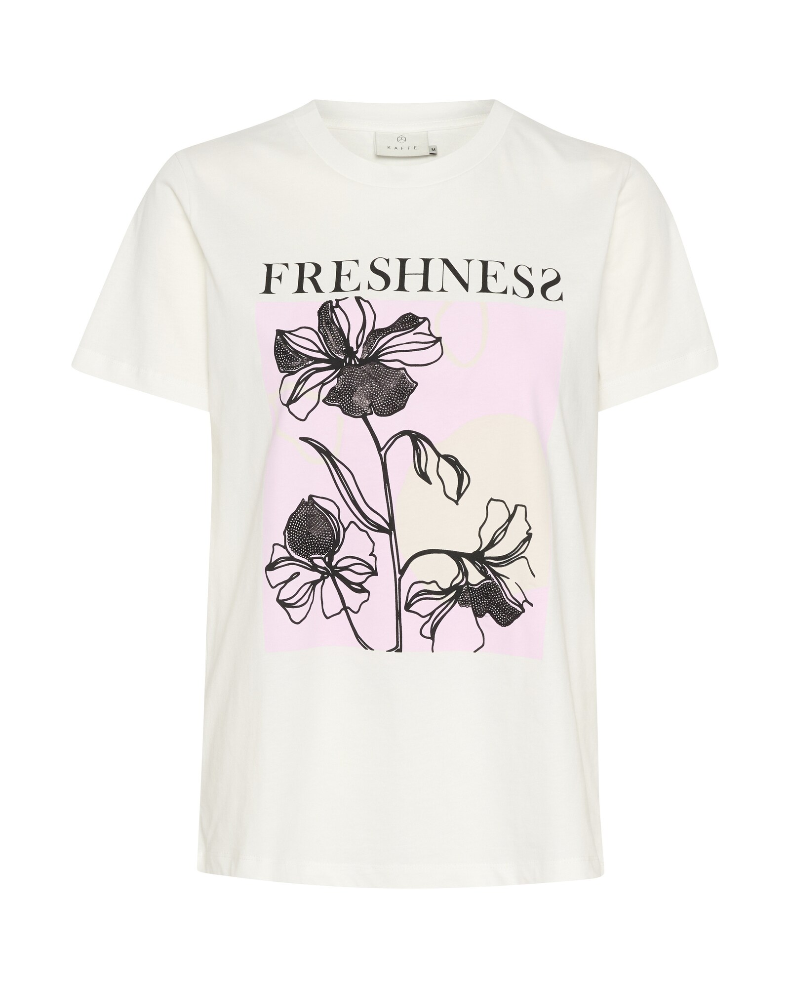 Kaffe Tricou KA Rita  crem / roz / negru / alb