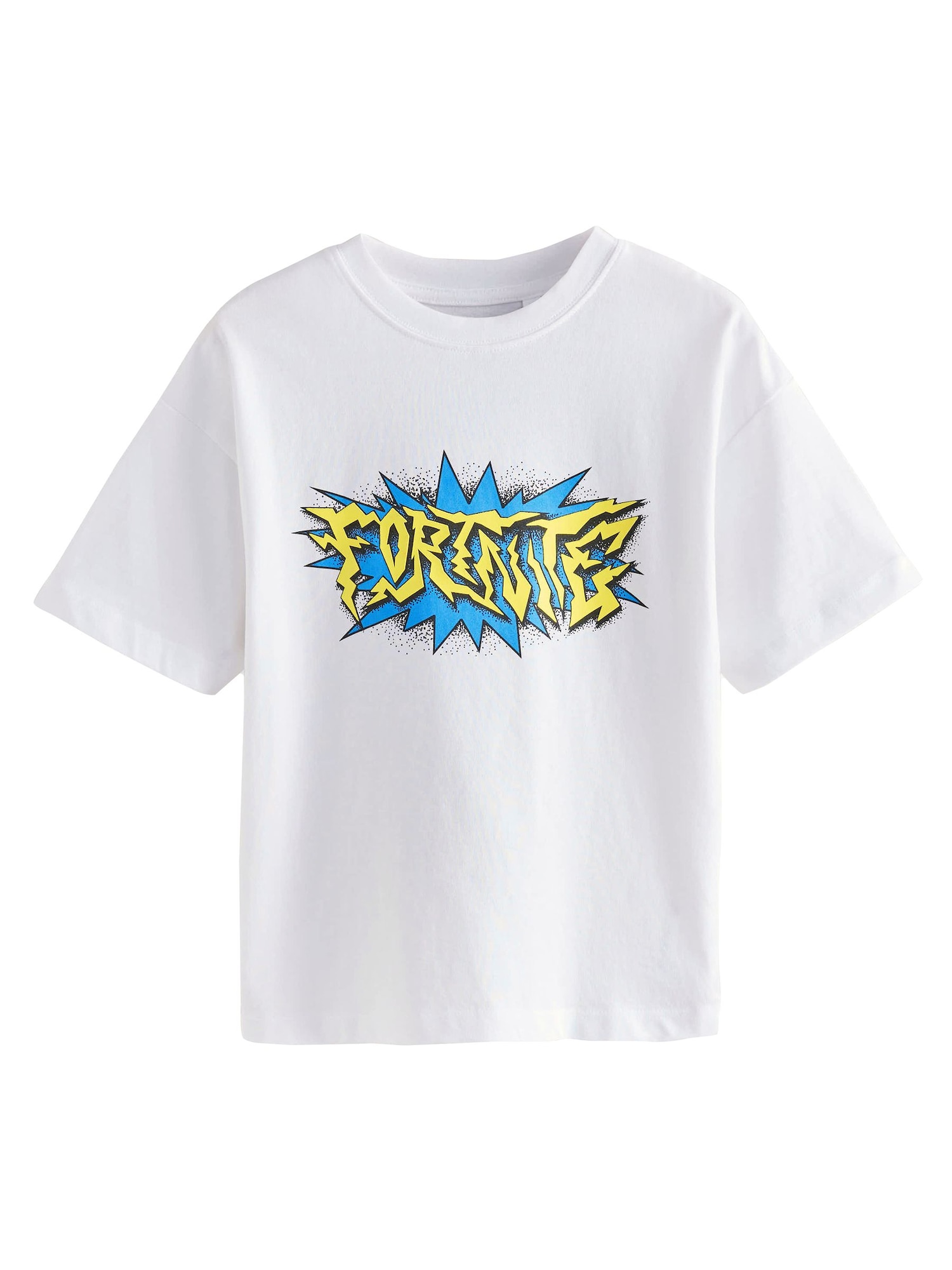 Next Tricou Fortnite  azur / galben / roz / alb