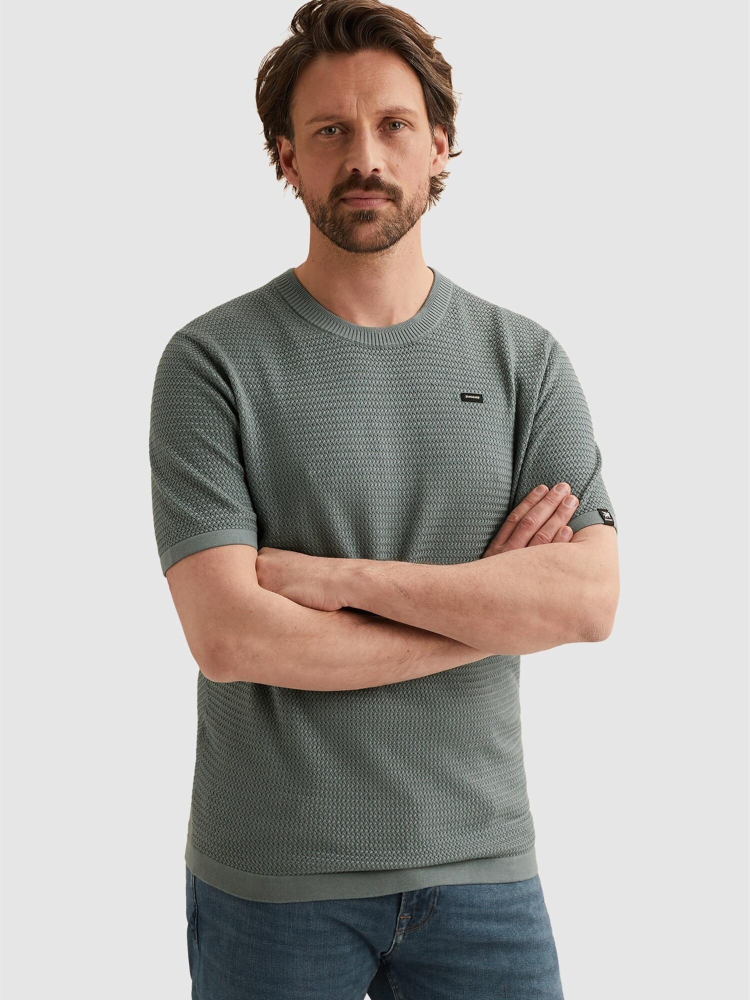 T-shirt 'T-shirt in cotton/modal with texture'