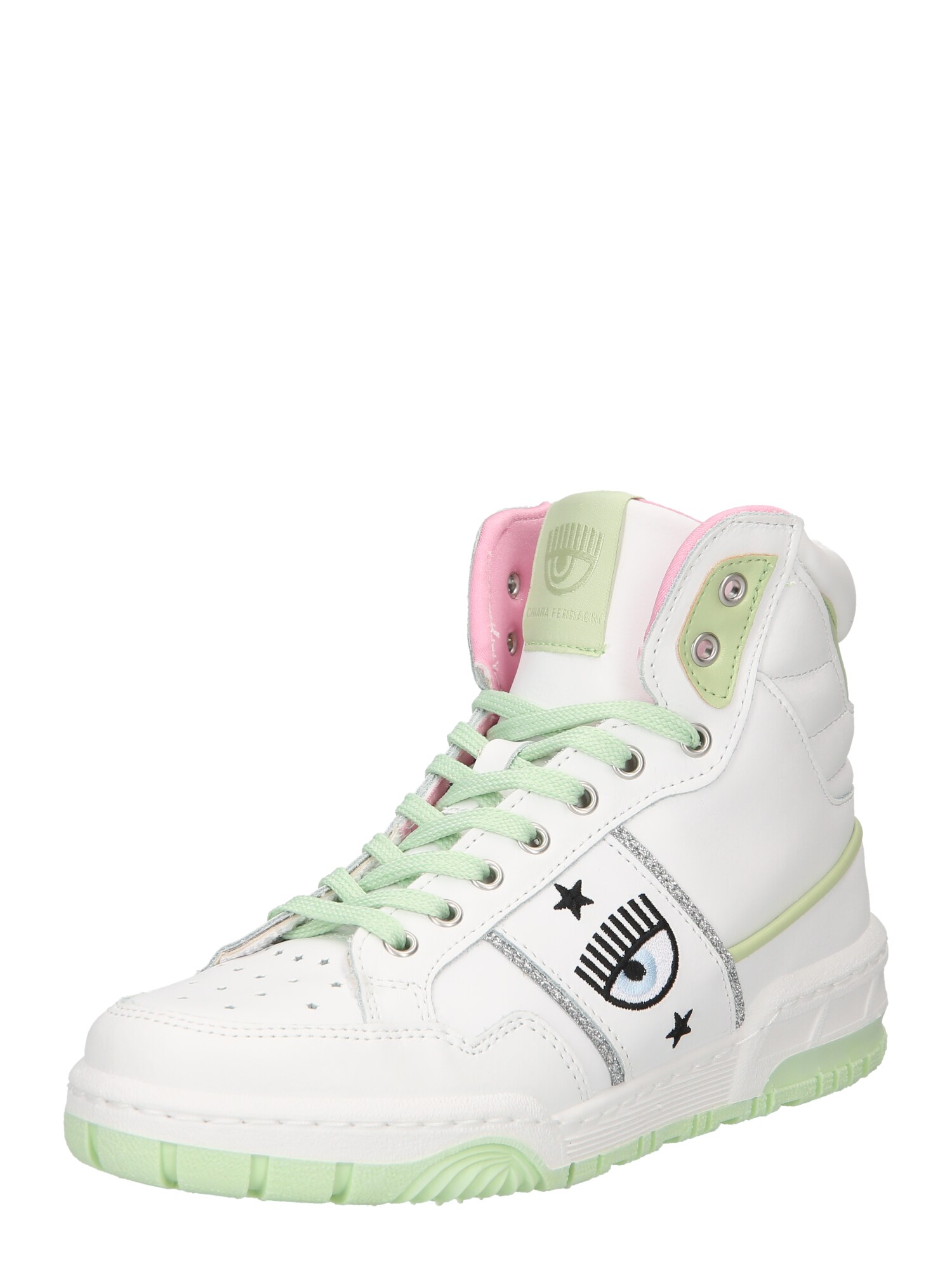 Chiara Ferragni Sapatilhas altas  azul claro / verde claro / preto / branco