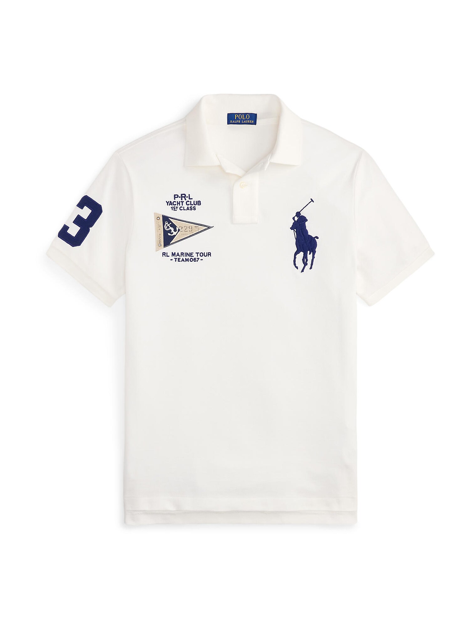 Polo Ralph Lauren Tričko  béžová / tmavomodrá / biela