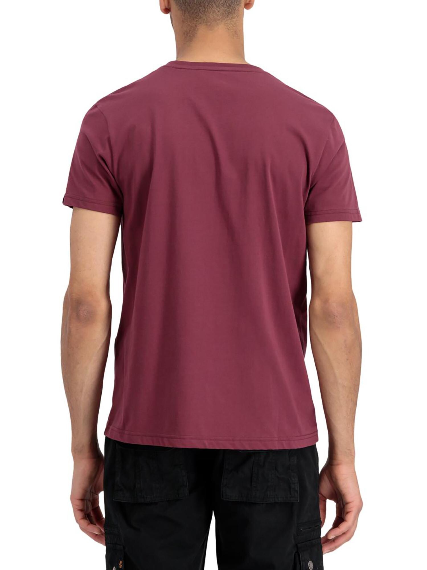 ALPHA INDUSTRIES Tričko 'Basic Logo'  burgundská (obrázok 3)