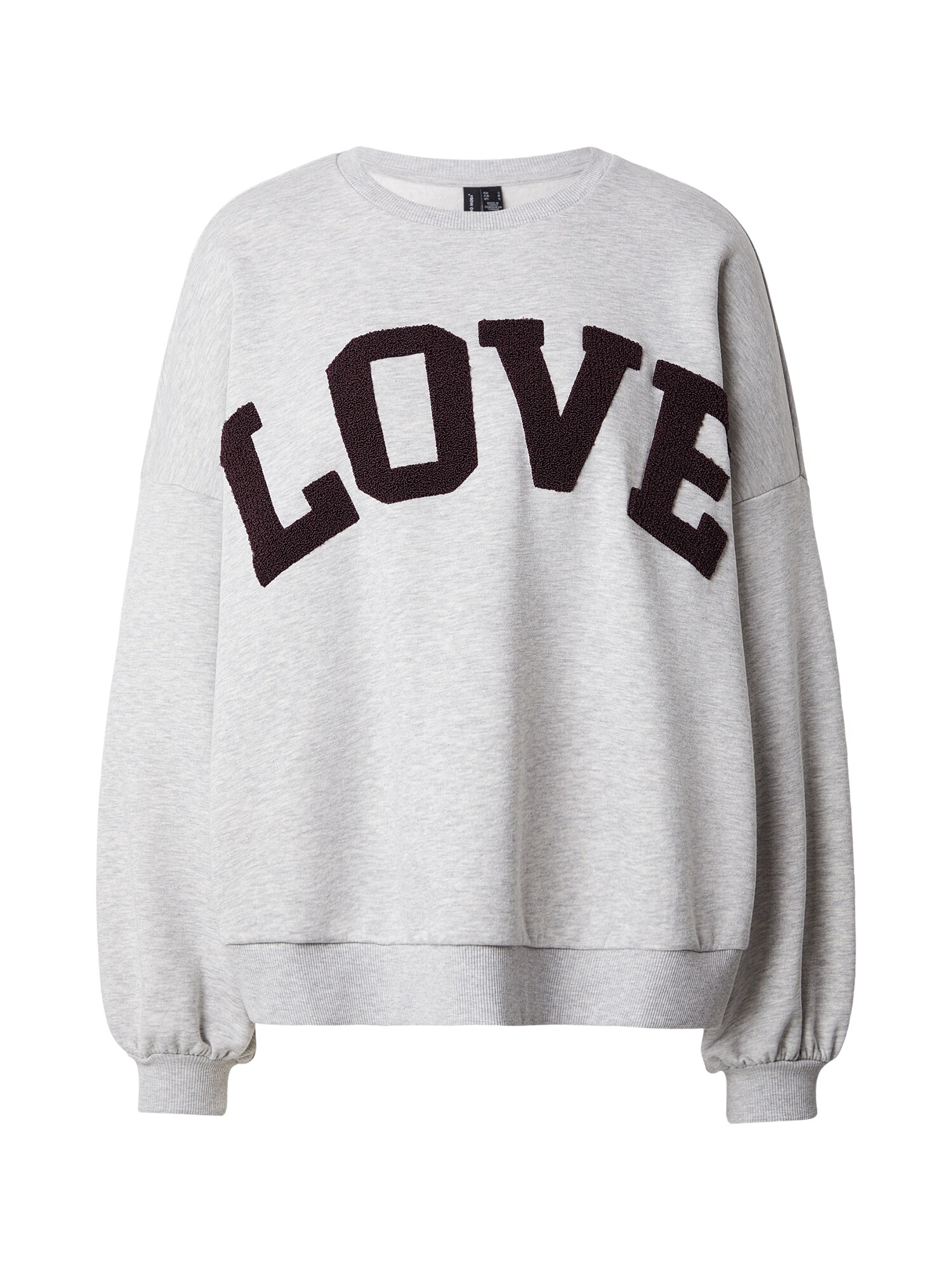 VERO MODA Bluză de molton VMCiao Bella  gri amestecat / roşu închis