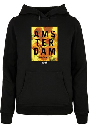 Merchcode Sweatshirt ‘Apoh – Van Gogh Flowers’ Geel / Donkeroranje / Zwart