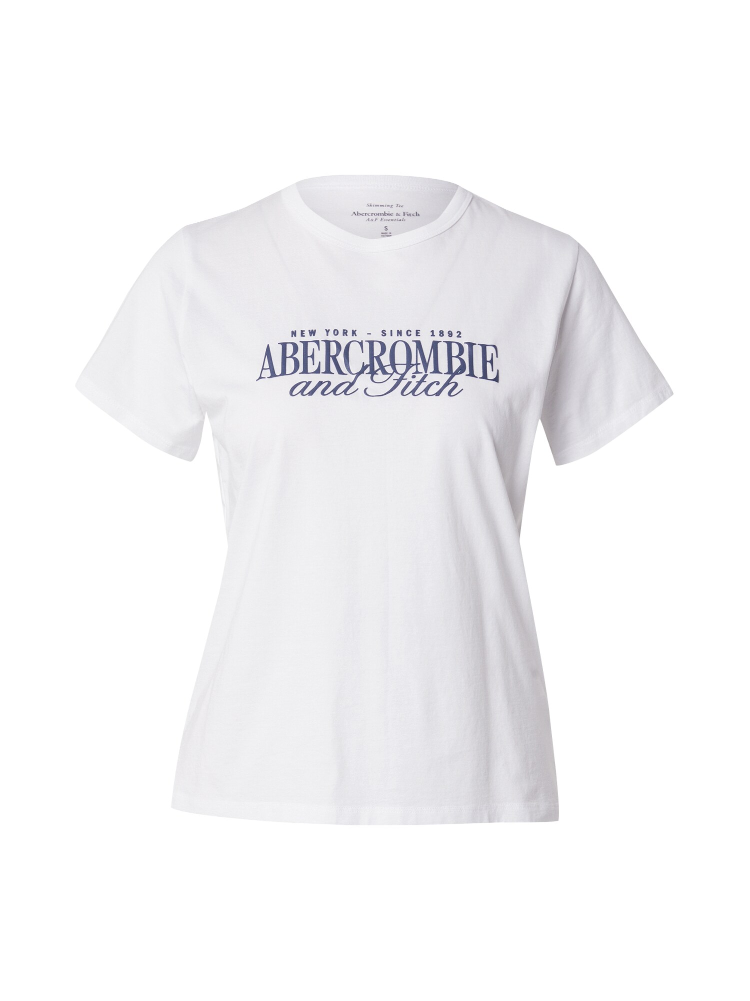 Abercrombie & Fitch Tričko  tmavomodrá / biela