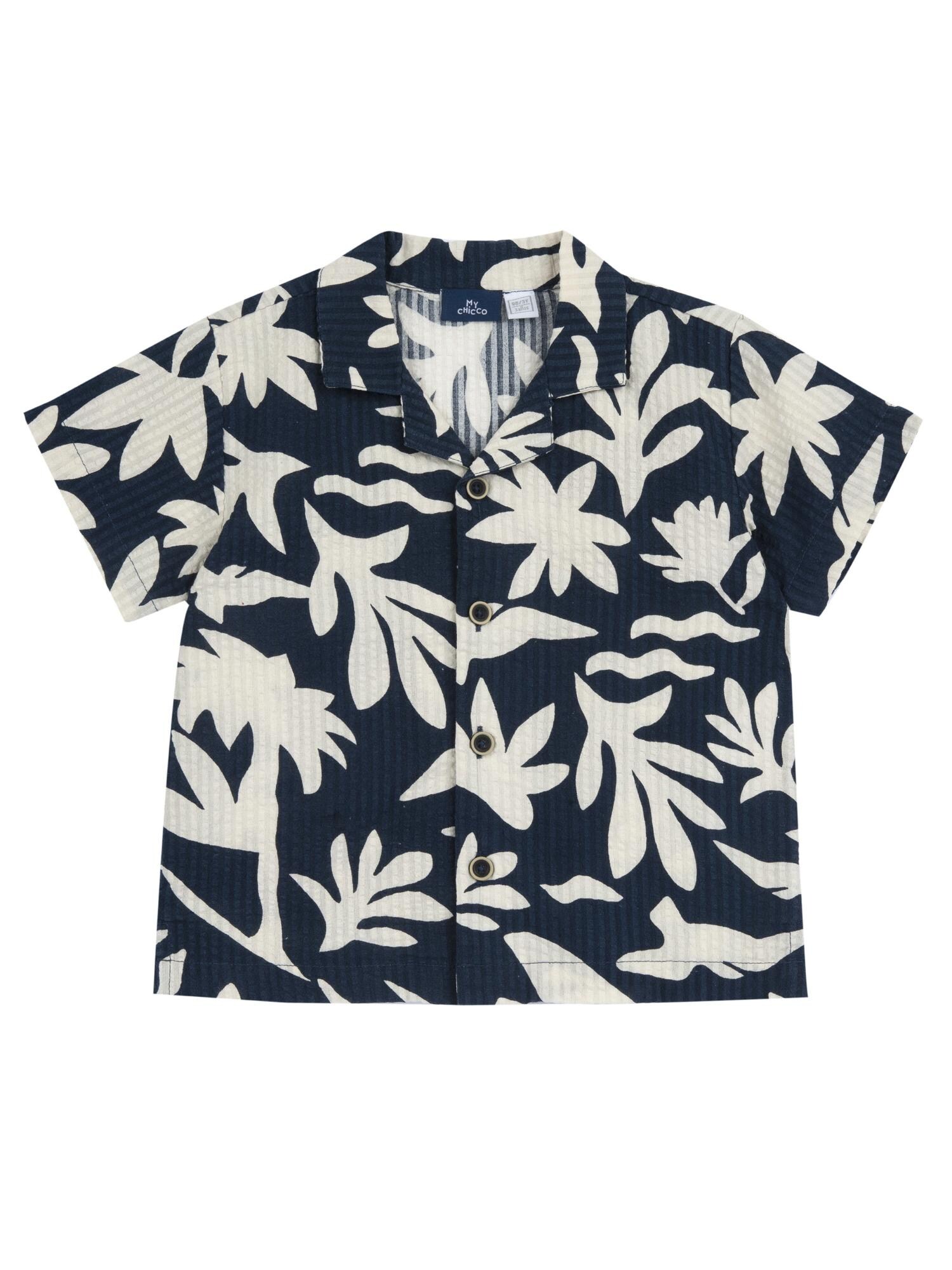 Chicco Cămașă  bej deschis / albastru noapte