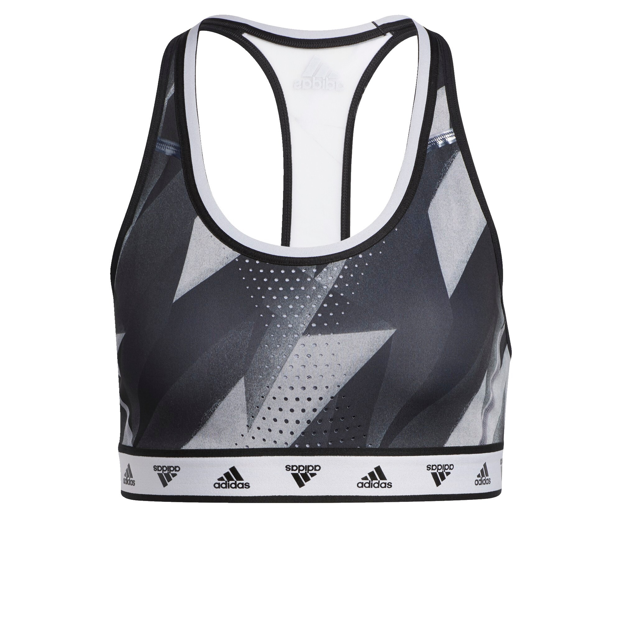 ADIDAS PERFORMANCE Sportinė liemenėlė  balta / juoda / pilka
