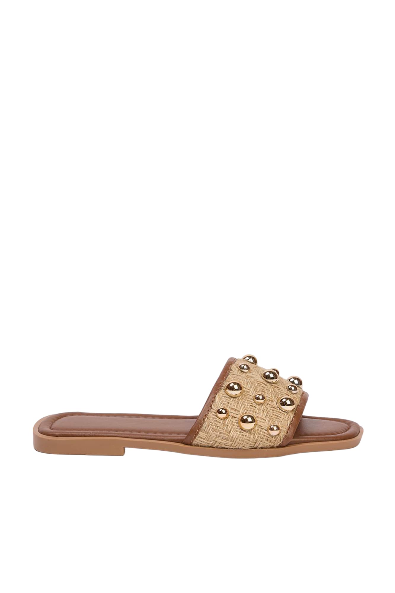 Trendyol Šľapky  béžová / čokoládová / zlatá