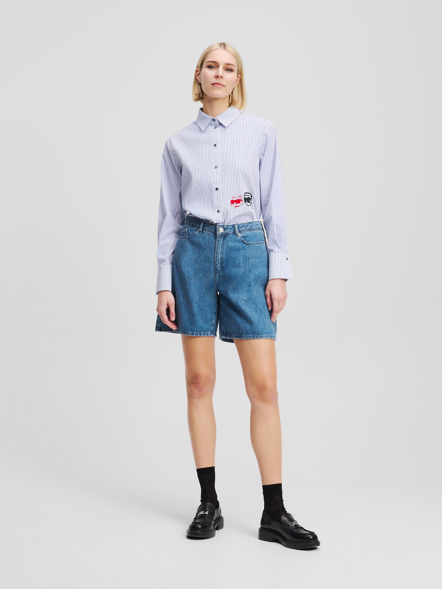 Karl Lagerfeld Farmer  kék farmer / piros / fekete termék 2. képe