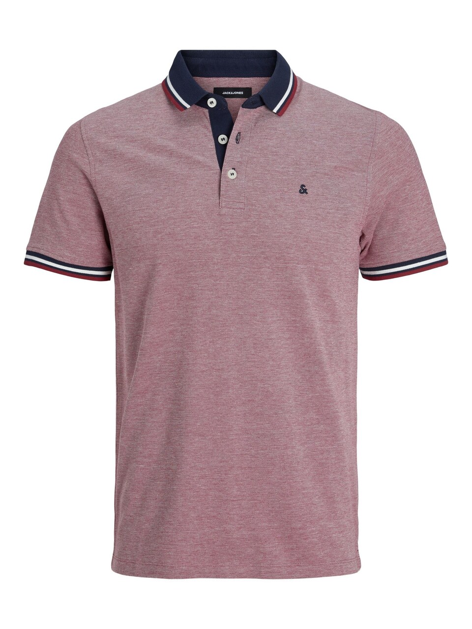 T-shirt 'Paulos' marinblå / eosin / röd