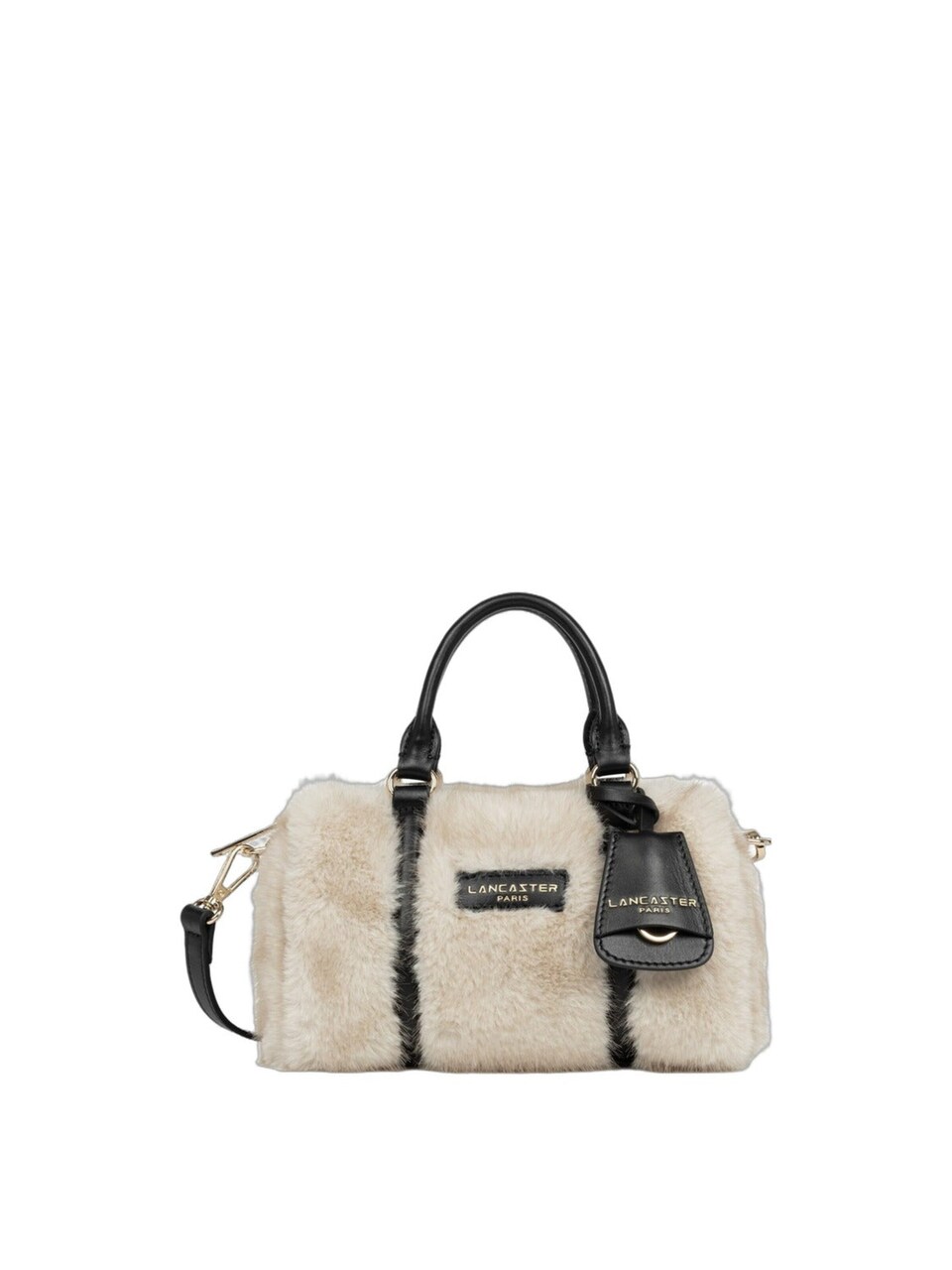 Handväska 'Lancaster Sac polochon Zippé S Moumoute Ecru Noir'