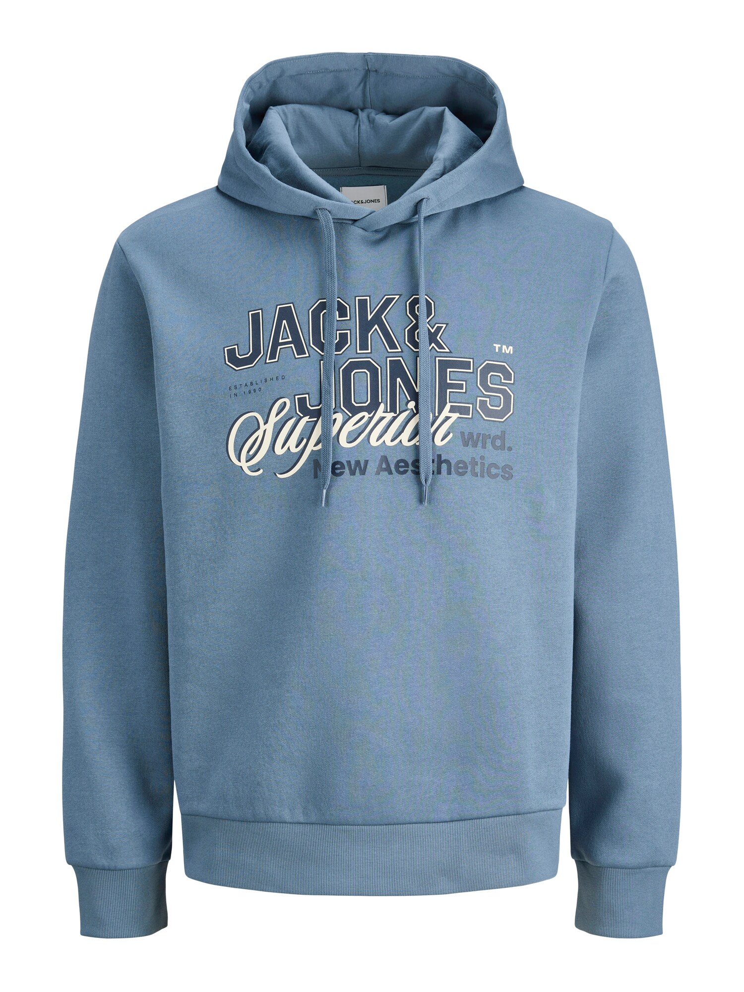 JACK & JONES Bluză de molton  albastru marin / opal / alb