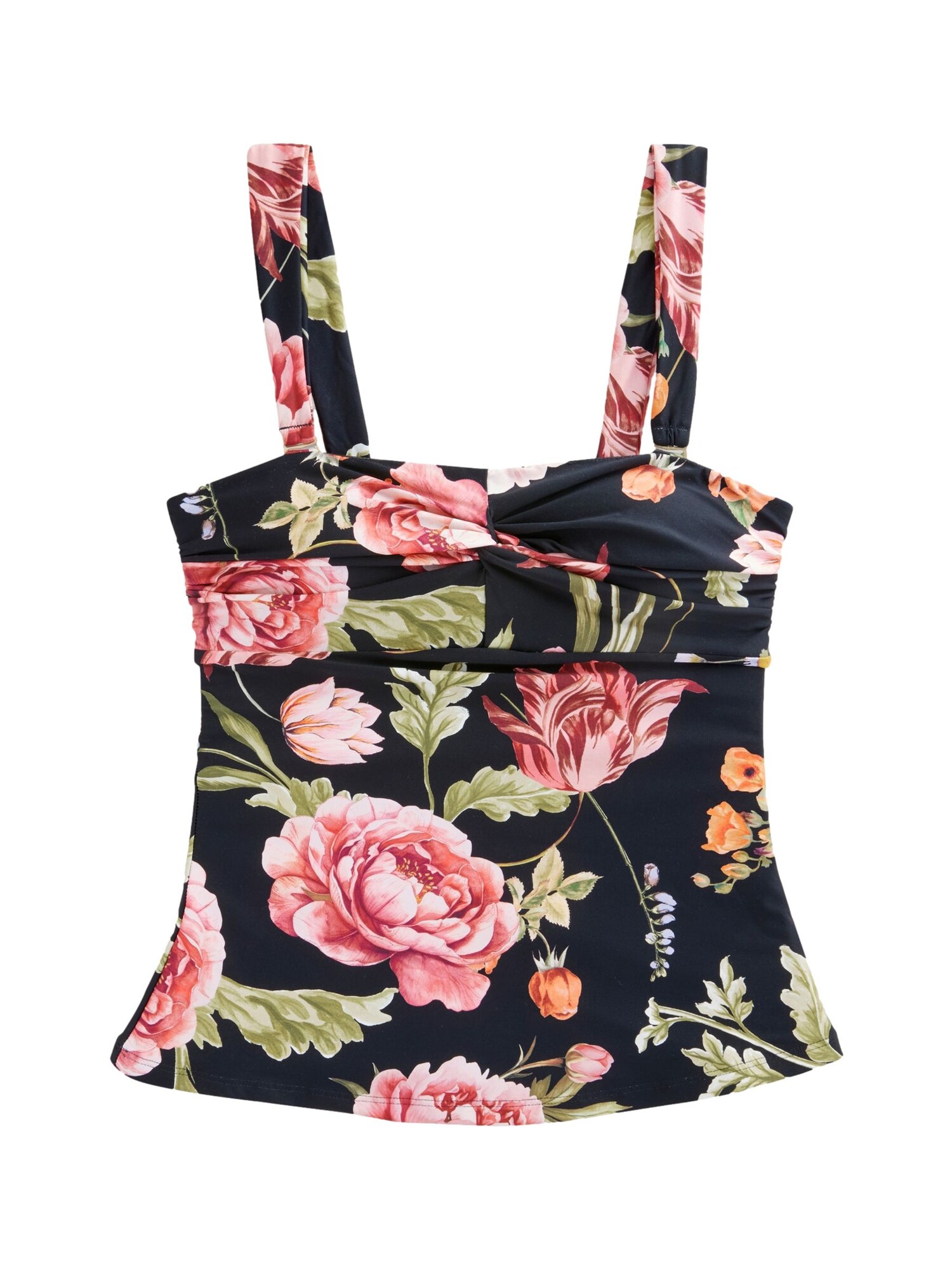 Next Tankini top  verde / roz / roșu vin / negru