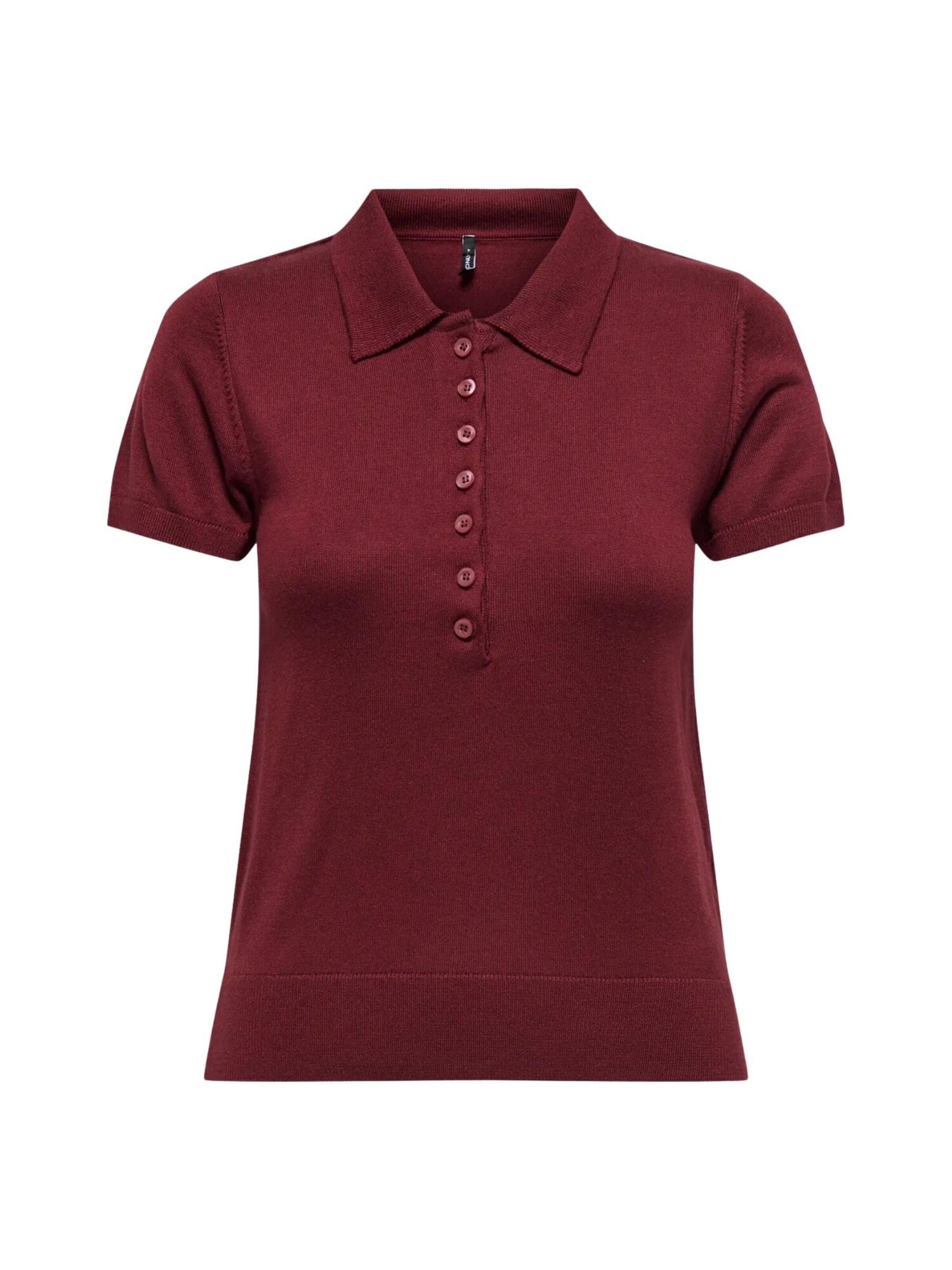 ONLY Camiseta 'ONLY ONLCATHERINE SS POLO NECK EX KNT POLO' burdeos
