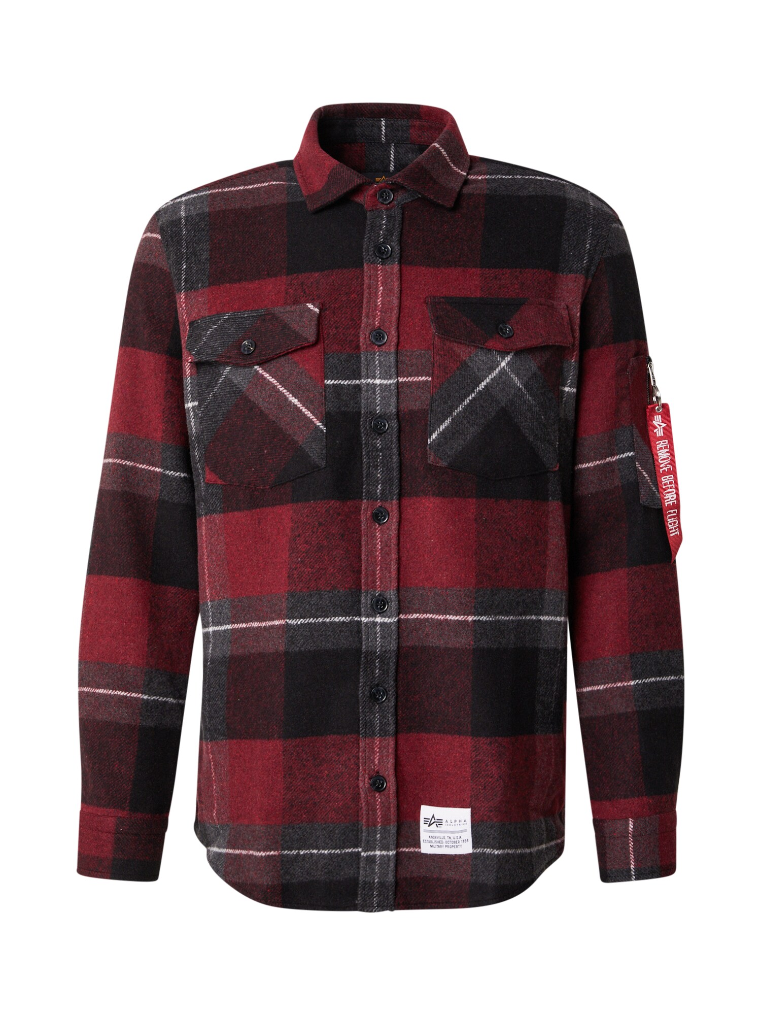 ALPHA INDUSTRIES Srajca  siva / krvavo rdeča / črna / bela
