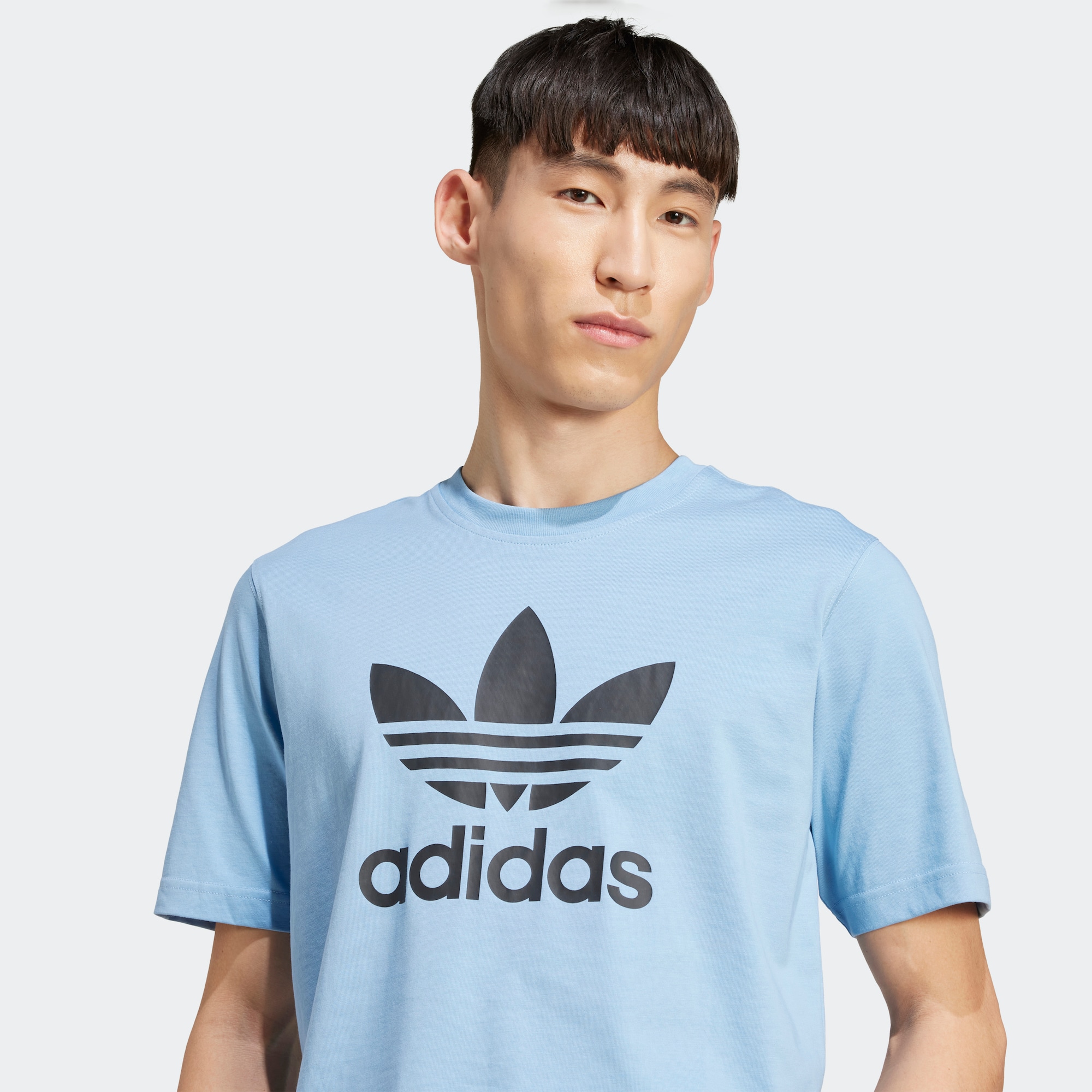 ADIDAS ORIGINALS Tričko 'Adicolor Trefoil' svetlomodrá / čierna (obrázok 6)