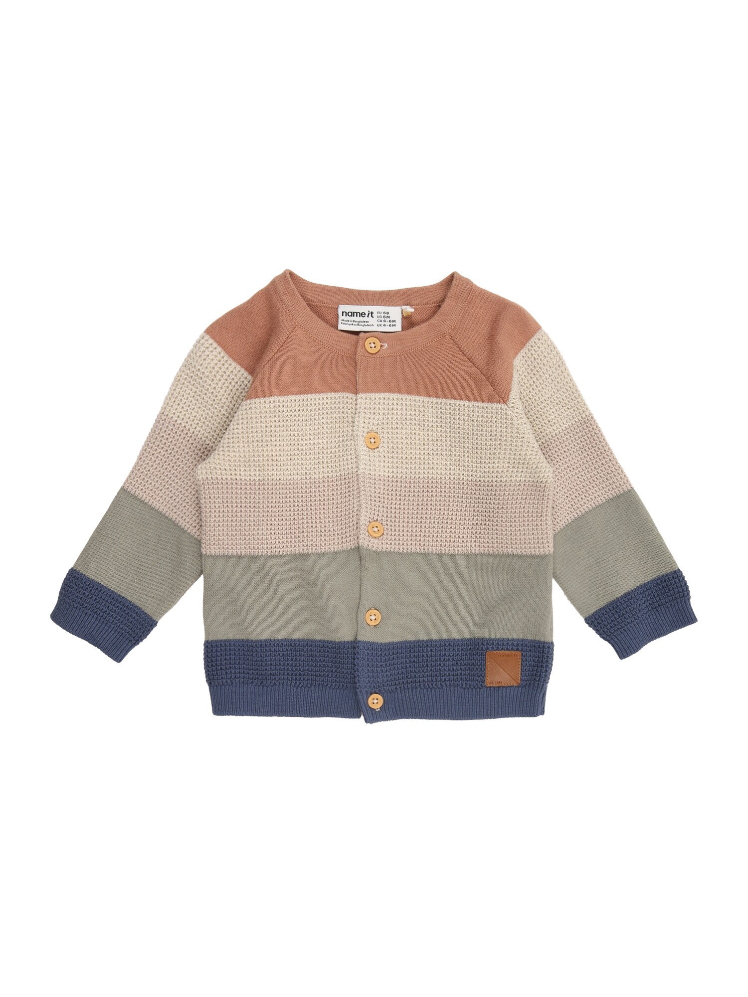 NAME IT Geacă tricotată 'NBMDIMITRI'  bej deschis / indigo / maro coniac / oliv