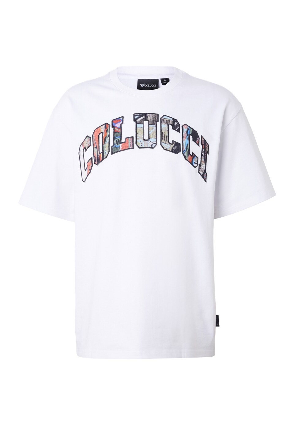 T-shirt 'College' khaki / melon / svart