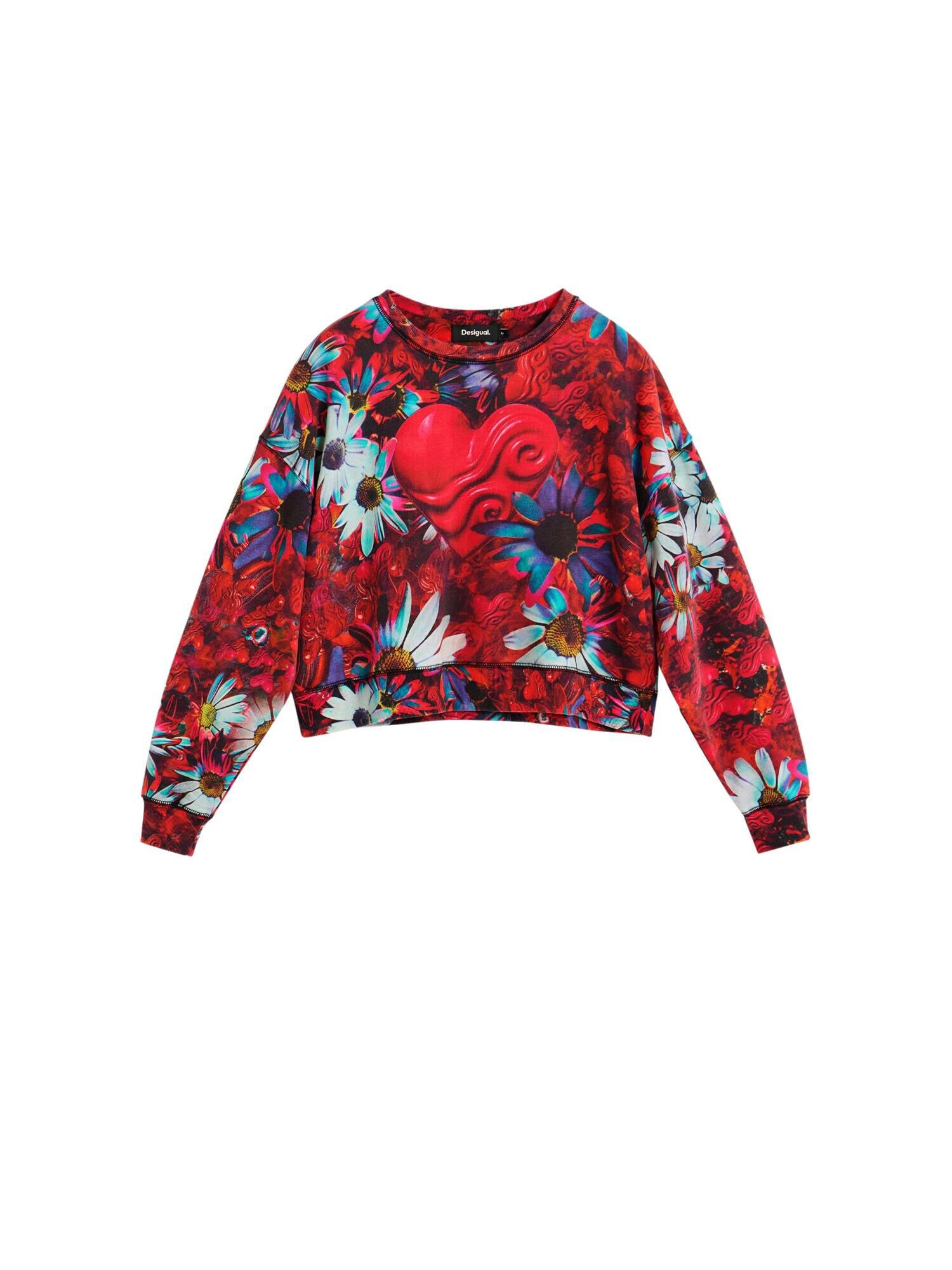 Desigual Bluză de molton  albastru / azuriu / roșu