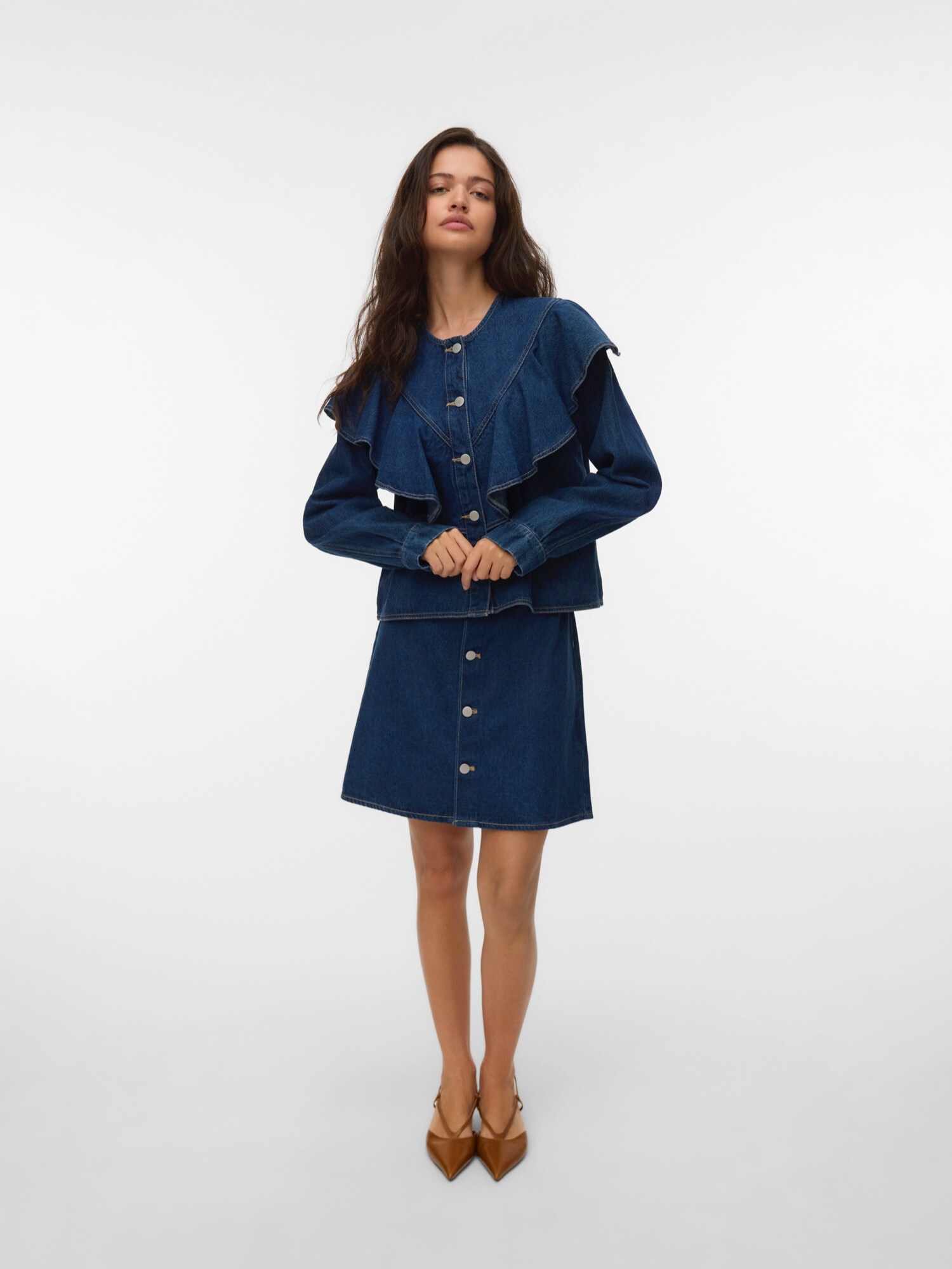 VERO MODA Blúzka 'VMFia'  modrá denim (obrázok 2)