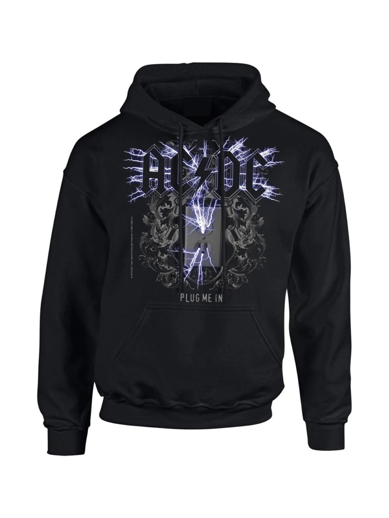 AC/DC Felpa 'Ac/Dc Plug Me In Black Men Hoodie Kapuzenpullover' nero