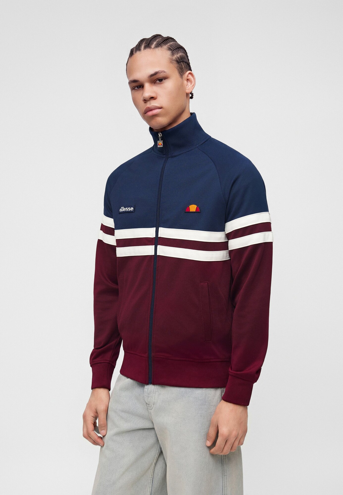 ELLESSE Sudadera con cremallera 'Rimini' navy / borgoña / blanco – imagen 3