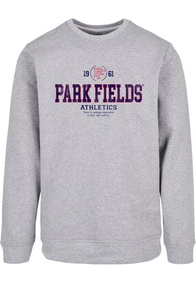 Merchcode Sweatshirt ‘Park Fields – Try’ Donkerblauw / Grijs gemêleerd / Rood