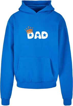 Merchcode Sweatshirt ‘Fathers Day – King Dad’ Kobaltblauw / Geel / Wit