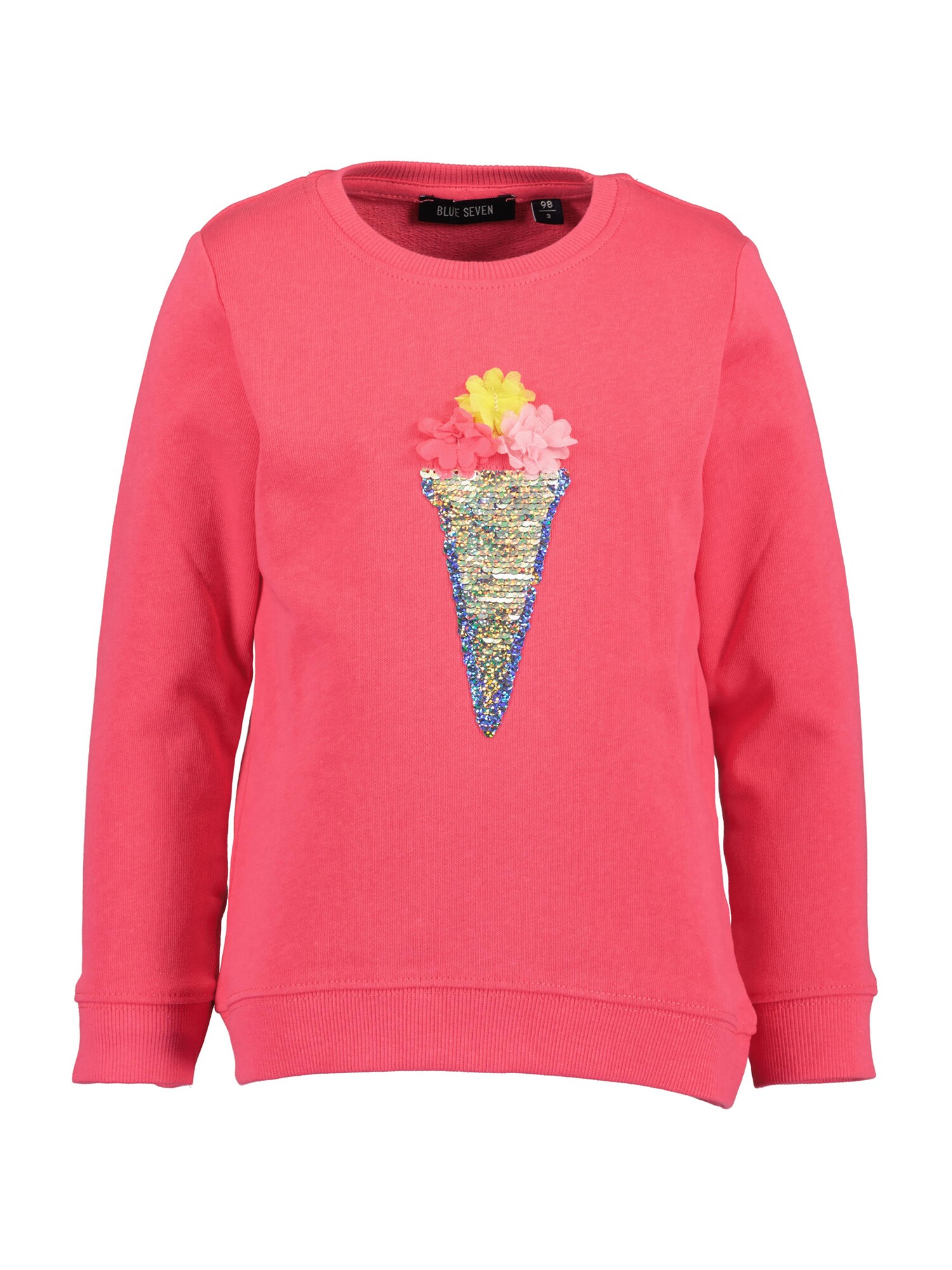 BLUE SEVEN Bluză de molton  albastru / galben / auriu / roz zmeură