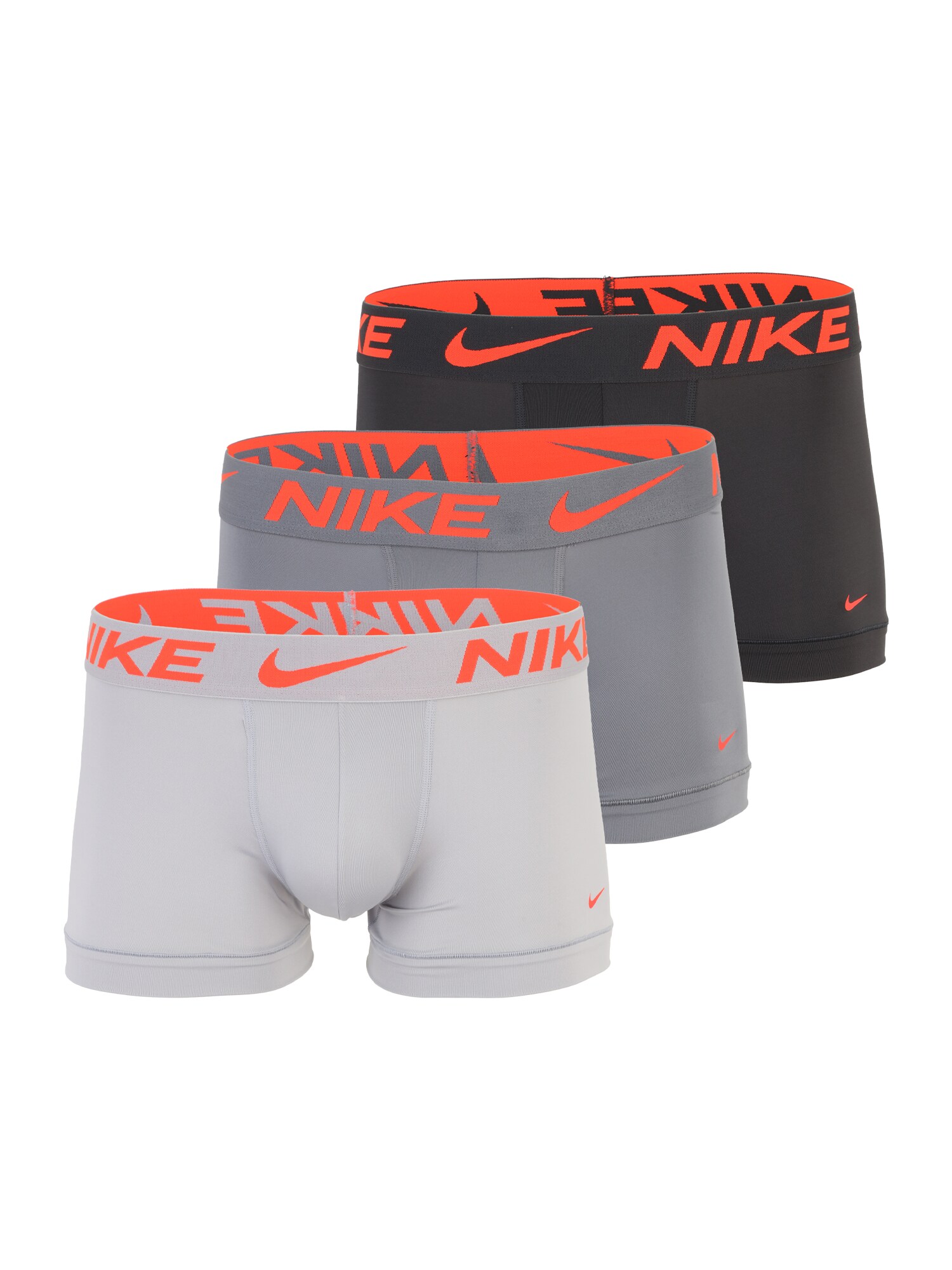 NIKE Underwear Boxerky  sivá / tmavosivá / oranžová / čierna