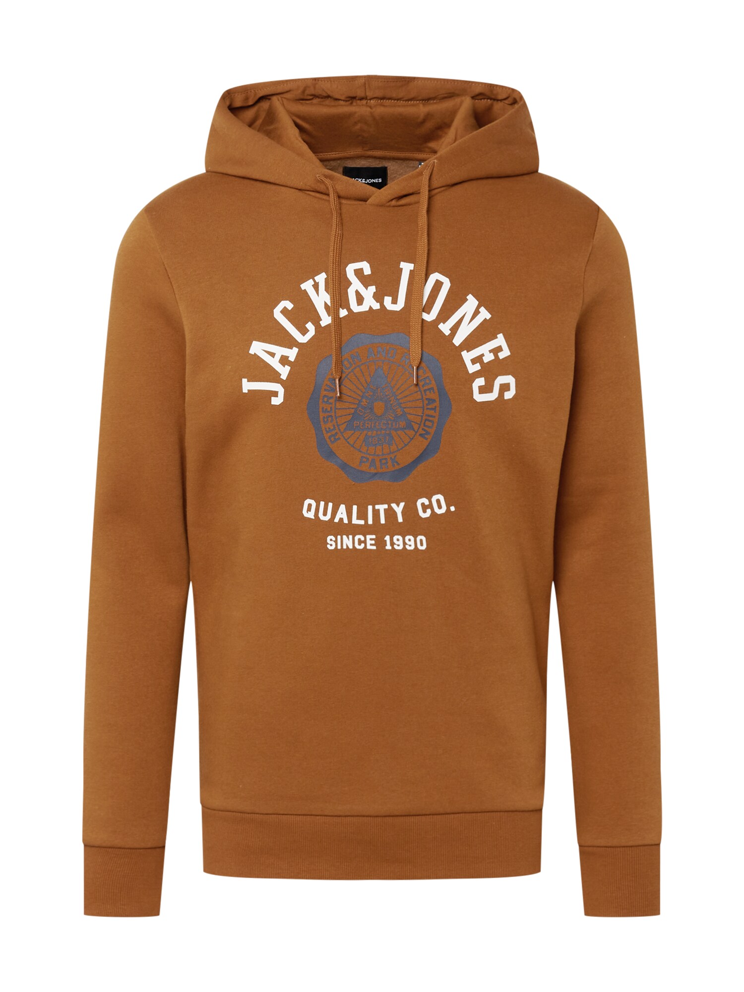 JACK & JONES Mikina  modrosivá / hnedá / biela