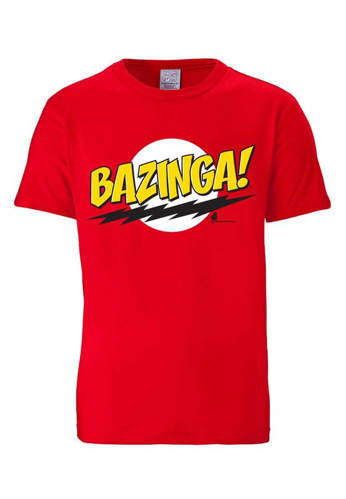 LOGOSHIRT T-Shirt 'Bazinga' Damen Größe S gelb / rot / schwarz / weiß